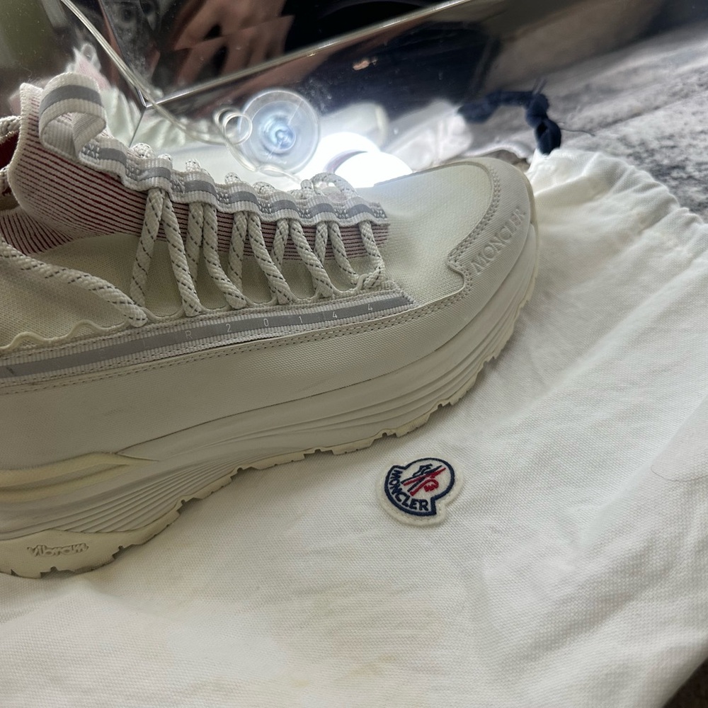 Moncler Cream and Pink Platform Sneaker - Picture 3 of 3